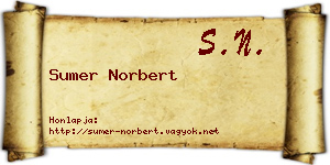 Sumer Norbert névjegykártya